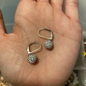 Diamond sphere earrings